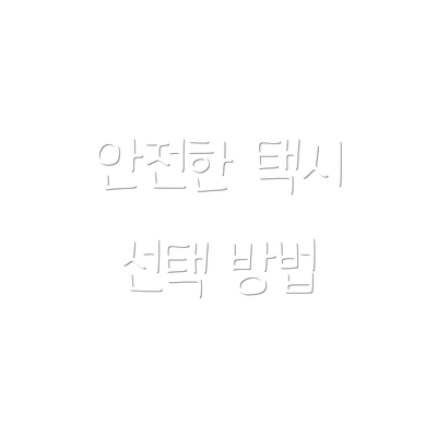 안전한 택시 선택 방법