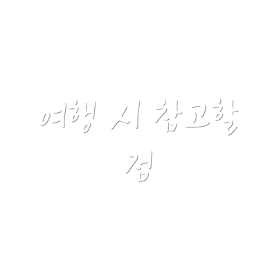 여행 시 참고할 점