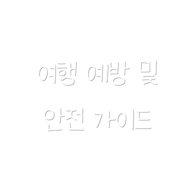 여행 예방 및 안전 가이드