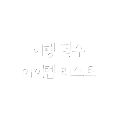 여행 필수 아이템 리스트