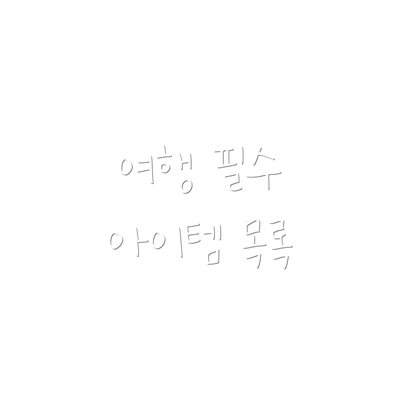 여행 필수 아이템 목록