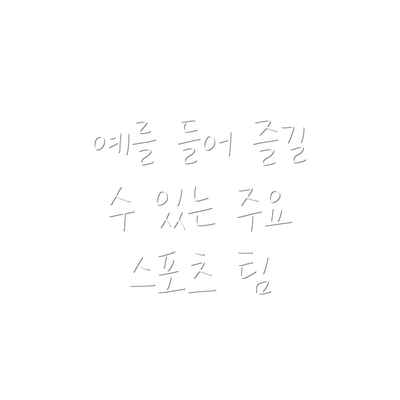 예를 들어 즐길 수 있는 주요 스포츠 팀