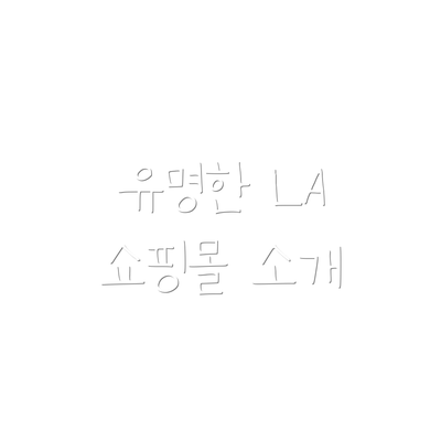 유명한 LA 쇼핑몰 소개