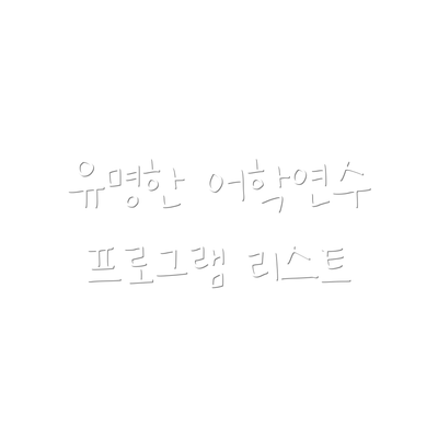 유명한 어학연수 프로그램 리스트