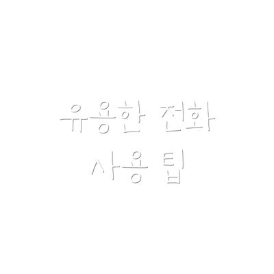 유용한 전화 사용 팁