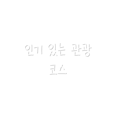 인기 있는 관광 코스