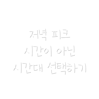 저녁 피크 시간이 아닌 시간대 선택하기