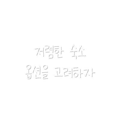 저렴한 숙소 옵션을 고려하자