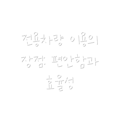 전용차량 이용의 장점: 편안함과 효율성