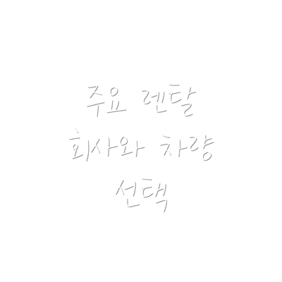 주요 렌탈 회사와 차량 선택