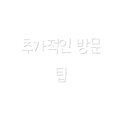 추가적인 방문 팁