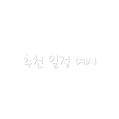추천 일정 예시