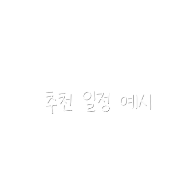 추천 일정 예시
