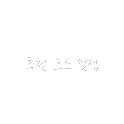 추천 코스 일정