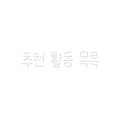 추천 활동 목록
