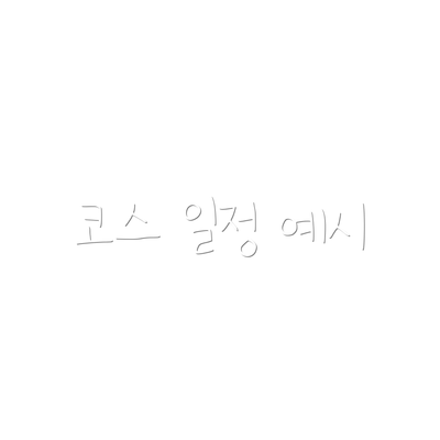 코스 일정 예시