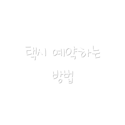 택시 예약하는 방법