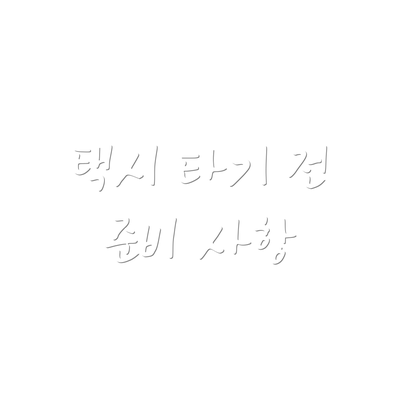 택시 타기 전 준비 사항