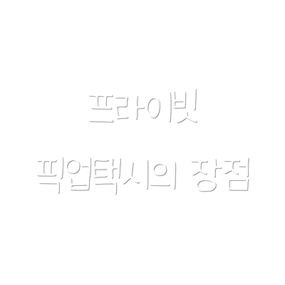 프라이빗 픽업택시의 장점