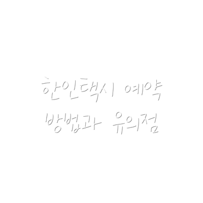 한인택시 예약 방법과 유의점