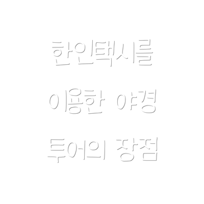 한인택시를 이용한 야경 투어의 장점