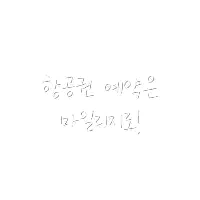 항공권 예약은 마일리지로!