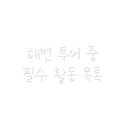 해변 투어 중 필수 활동 목록